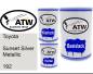 Preview: Toyota, Sunset Silver Metallic, 192: 500ml Lackdose + 500ml Klarlack + 250ml Härter - Set, von ATW Autoteile West.